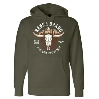 Ranch Brand Ranch Brand Men's Skull 6 Hooded Sweatshirt, Kaki Green