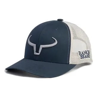 Ranch Brand Ranch Brand Rancher Cap | Navy & Mesh Silver | Silver Logo