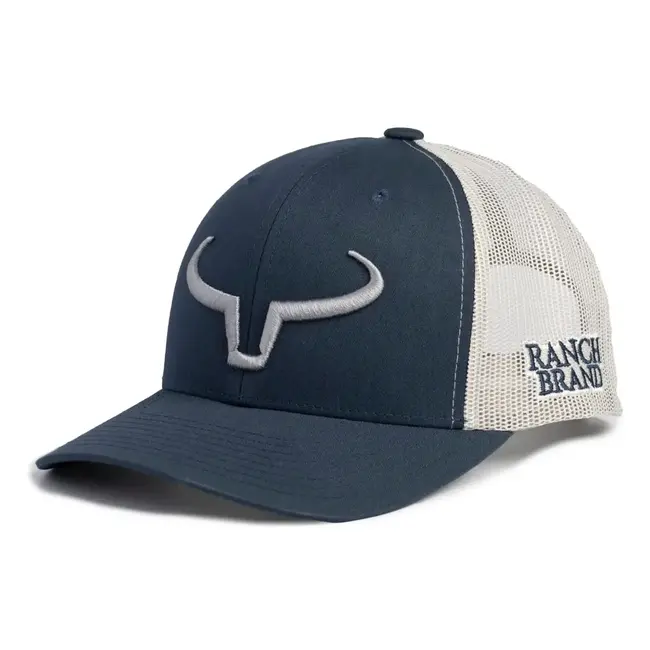 Casquette Ranch Brand Rancher | Marine & Mesh Silver | Logo Silver