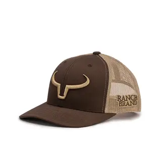 Ranch Brand Ranch Brand Rancher Brown & Beige Mesh Cap | Beige Logo