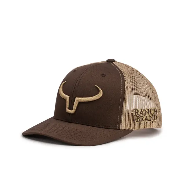 Casquette Ranch Brand Rancher Brun & Mesh Beige | Logo Beige