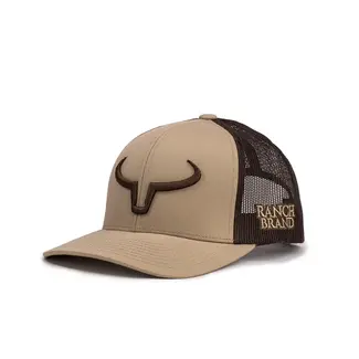 Ranch Brand Ranch Brand Rancher Cap, Beige & Brown Mesh | Brown Logo
