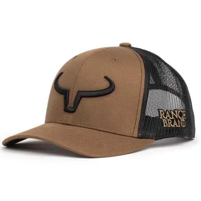 Casquette Ranch Brand Rancher Coyote Brown Mesh Noir | Logo Noir