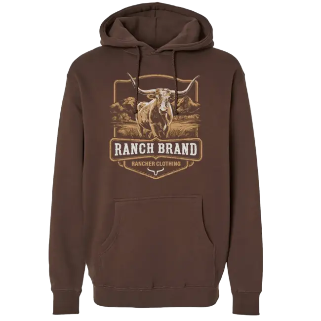 Chandail à Capuchon Ranch Brand Longhorn 3  Homme Brun