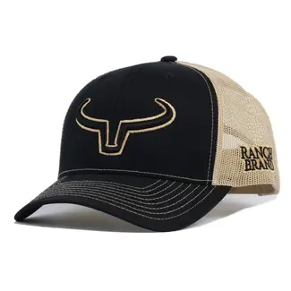 Ranch Brand Ranch Brand Rancher Cap Black & Gold Mesh | Black & Gold Logo
