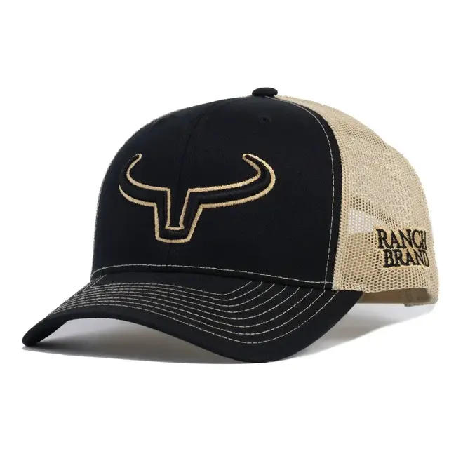 Ranch Brand Rancher Cap Black & Gold Mesh | Black & Gold Logo