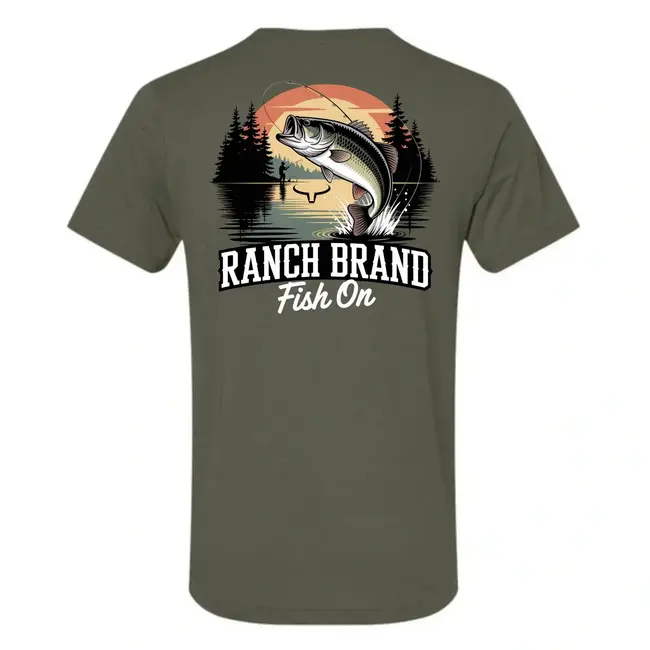 Chandail T-Shirt Ranch Brand Fish On Homme Khaki