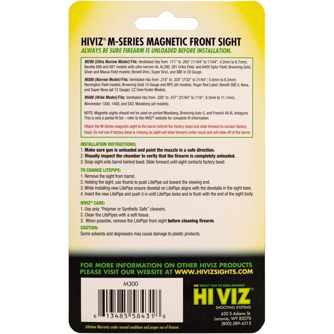 Hiviz Magnetic Front Sight .225'' - .312''