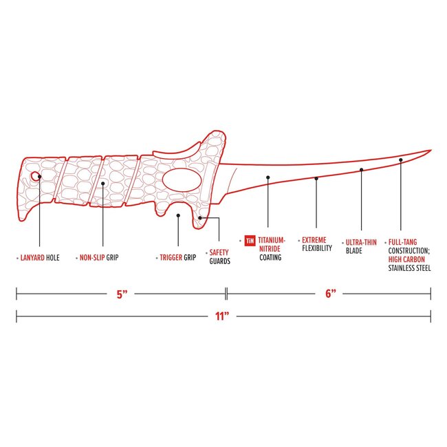 Couteau À Filet Bubba 6'' Ultra Flex
