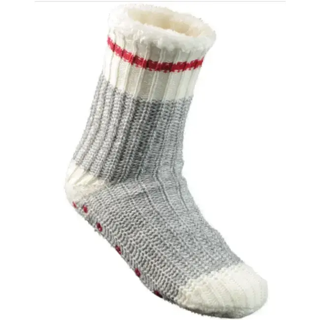 Bas Pantoufle Alper Lucerne Gris Et Rouge
