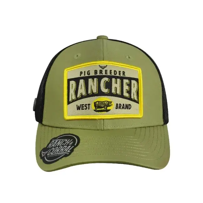 Casquette Ranch & Corral Pig Breeder Rancher Verte Ajustable Snapback