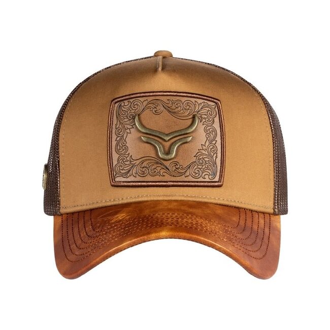 Casquette Ranch & Corral Classic 42 Brune Avec Filet Et Écusson Longhorn