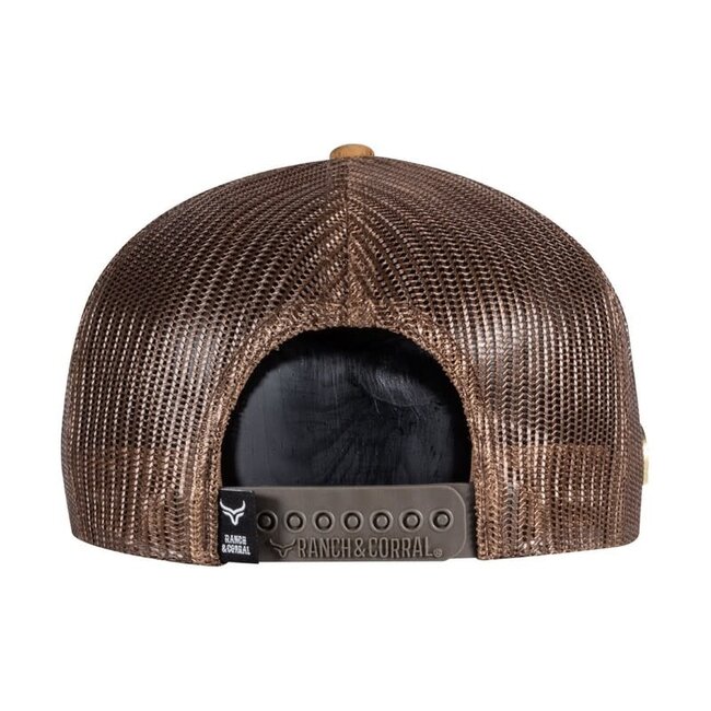 Casquette Ranch & Corral Classic 42 Brune Avec Filet Et Écusson Longhorn