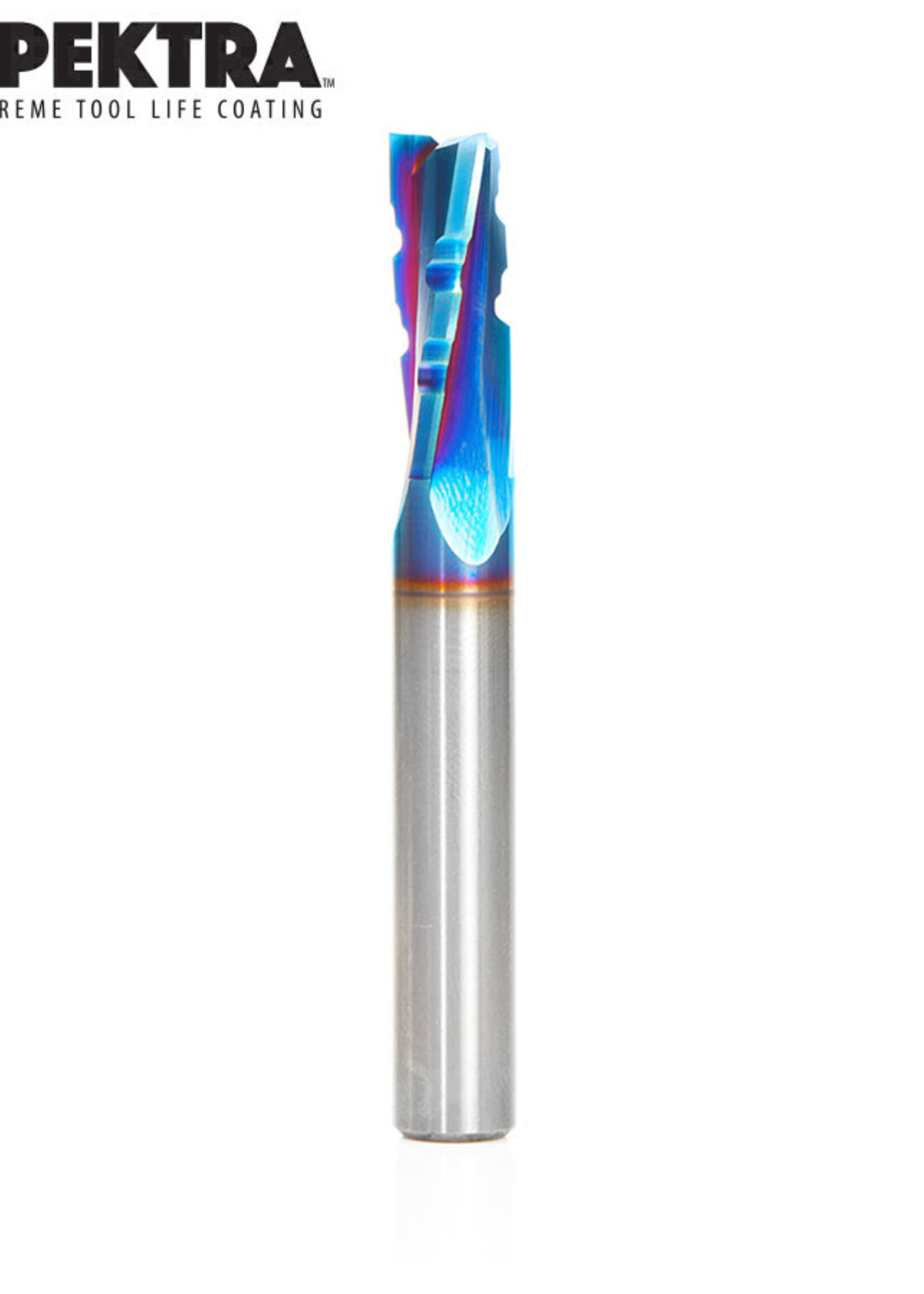 Amana Amana Spektra™ Extreme Tool Life Coated Spiral Phenolic, Resin and Composite with Chipbreaker 3/8 Dia x 1 x 3/8 Shank x 3 Inch Long Slow Helix Up-Cut Router Bit