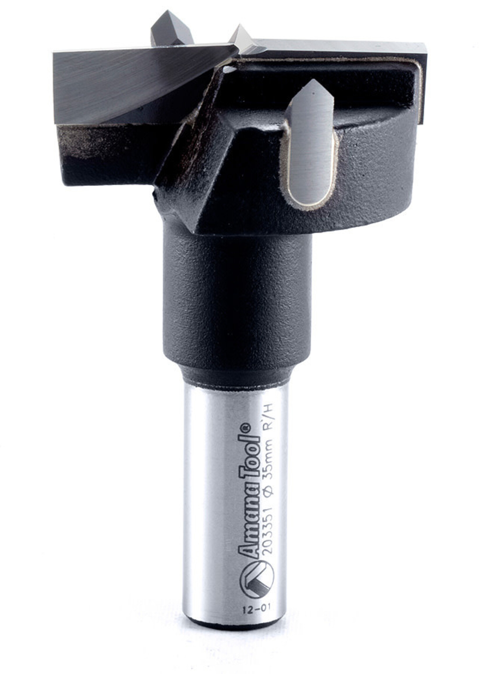 Amana Amana Carbide Tipped Hinge Boring Bit R/H 35mm Dia x 57mm Long x 10mm Shank