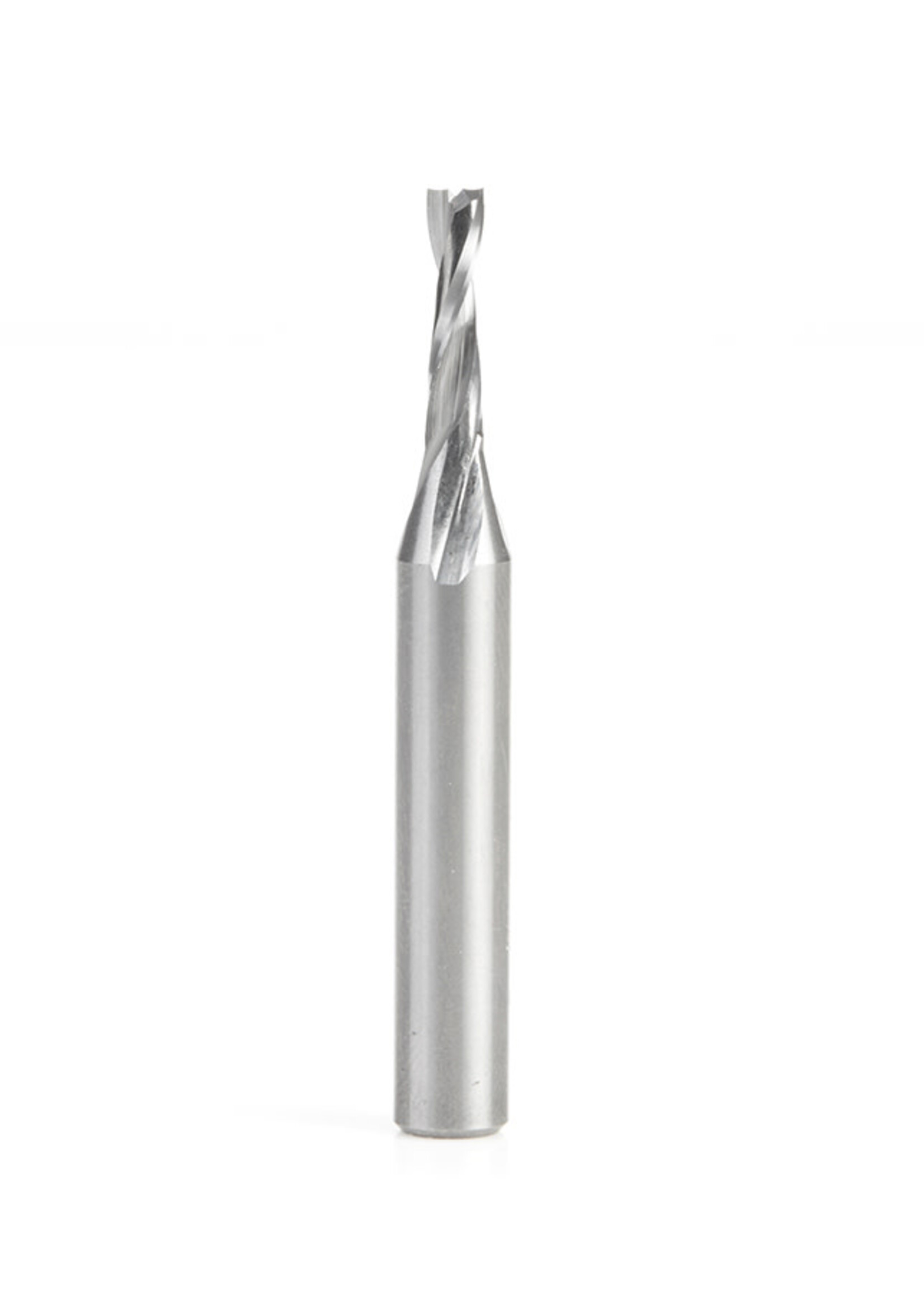 Amana Amana Spiral Double 'O' Flute, Plastic Cutting 1/8 Dia x 1/2 x 1/4 Shank x 2 Inch Long Up-Cut Router Bit