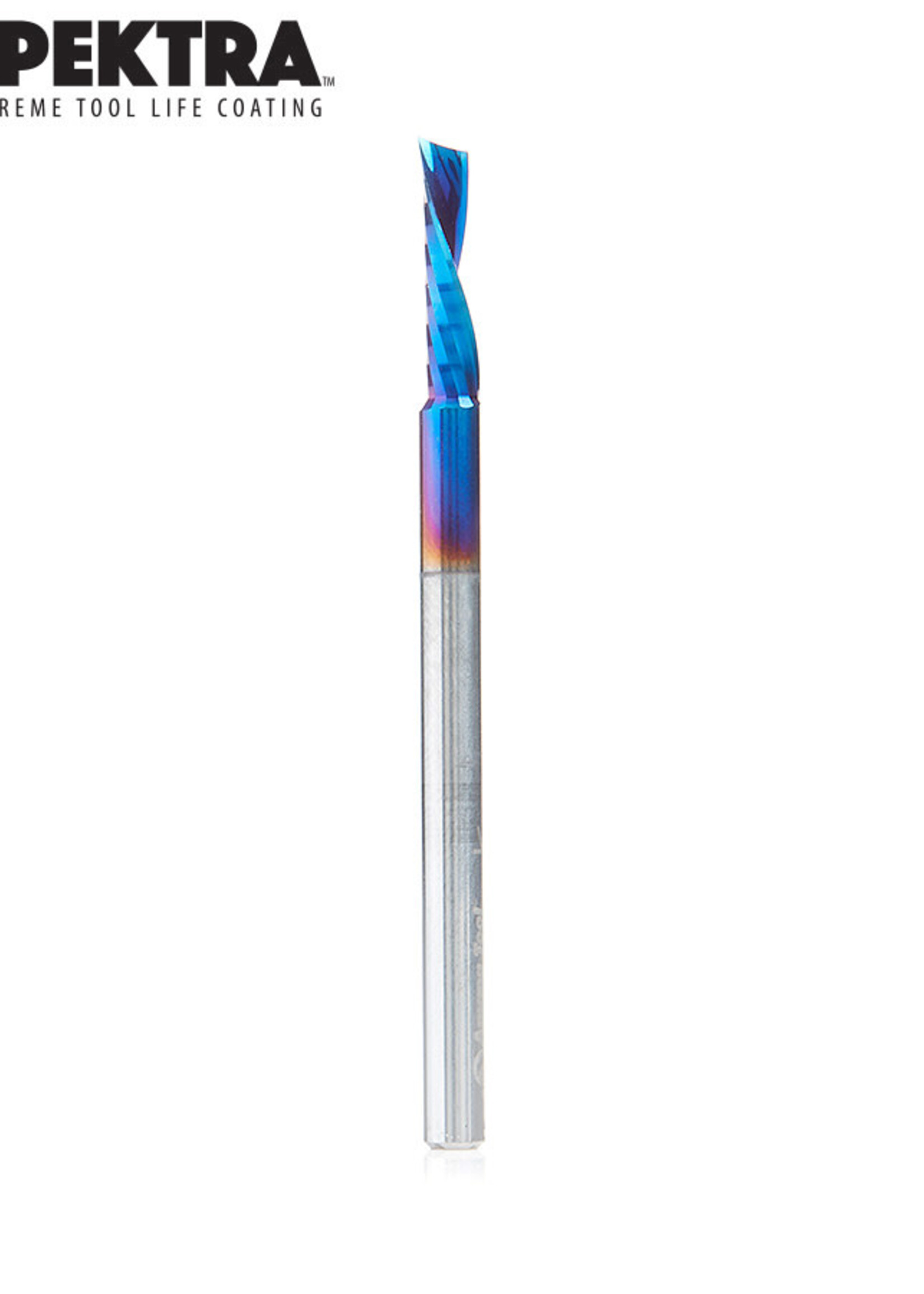 Amana Amana  Spektra™ Extreme Tool Life Coated Spiral 'O' Flute, Plastic Cutting 1/8 Dia x 1/2 x 1/8 Shank Down-Cut Design Router Bit