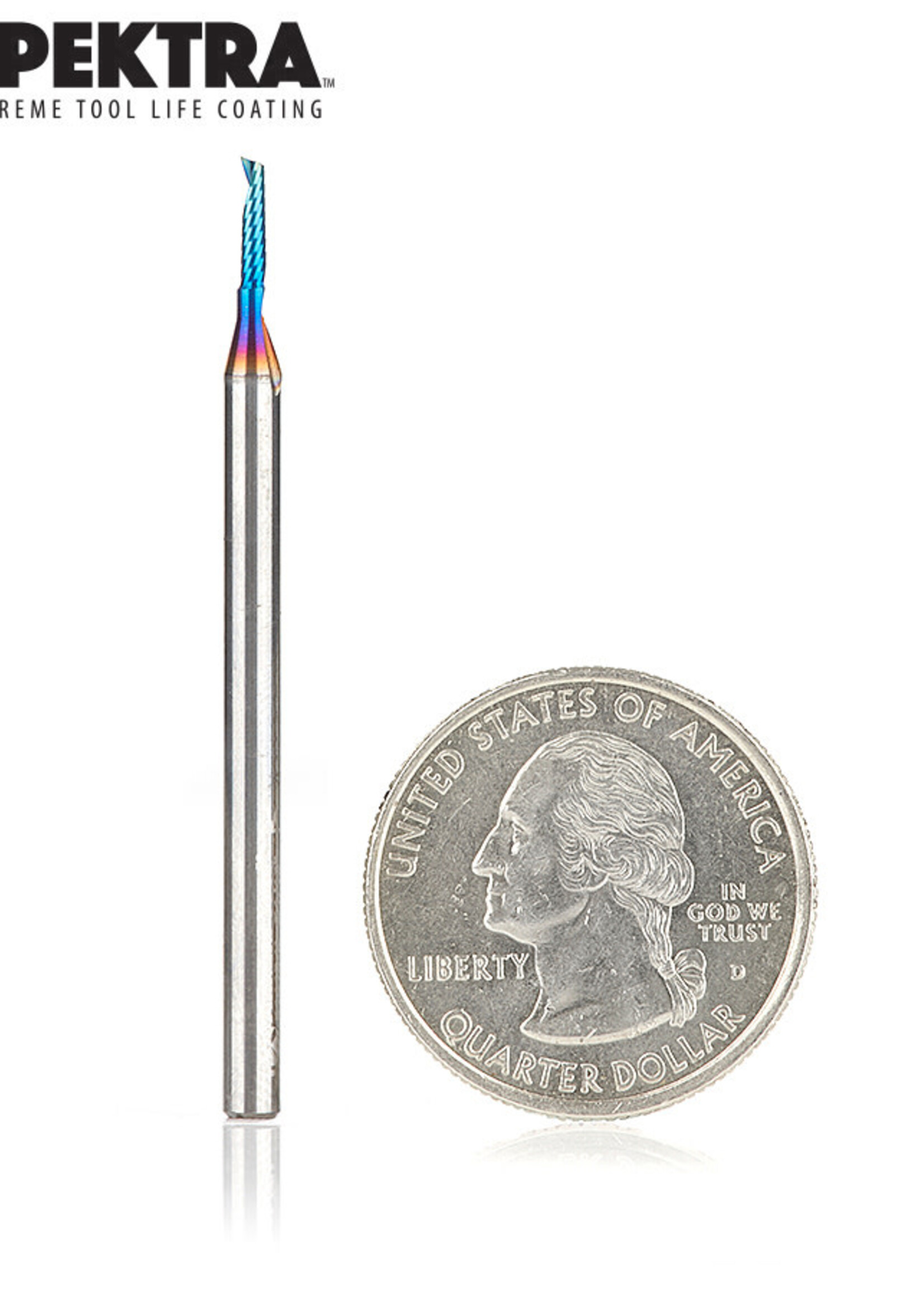 Amana Amana  Spektra™ Extreme Tool Life Coated Spiral 'O' Flute, Plastic Cutting 1/16 Dia x 1/4 x 1/8 Shank Up-Cut Design Router Bit