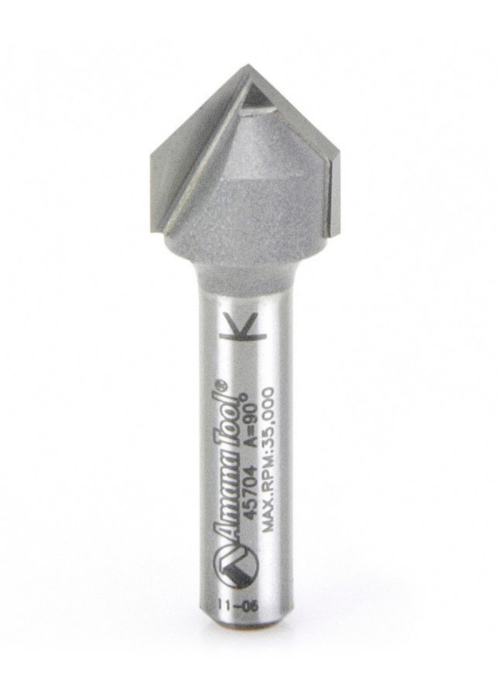 Amana Amana Carbide Tipped V-Groove 90 Deg x 1/2" Dia x 1/4" x 1/4" Shank