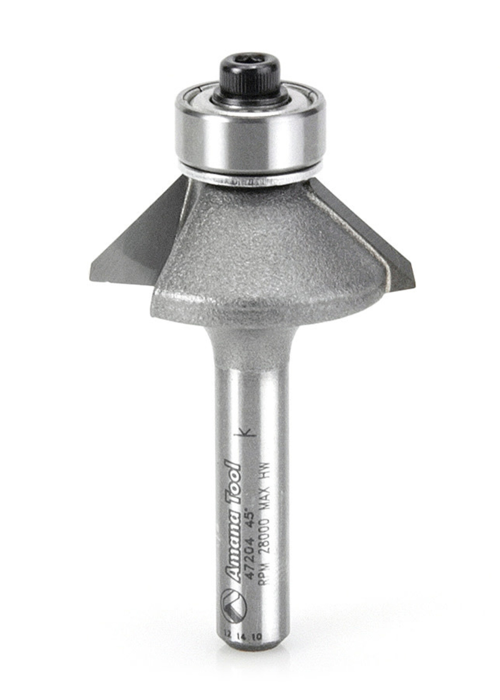 Amana Amana Carbide Tipped Bevel Laminate Trim 45 Deg x 1-1/16" Dia x 1/4" x 1/4" Shank with BB