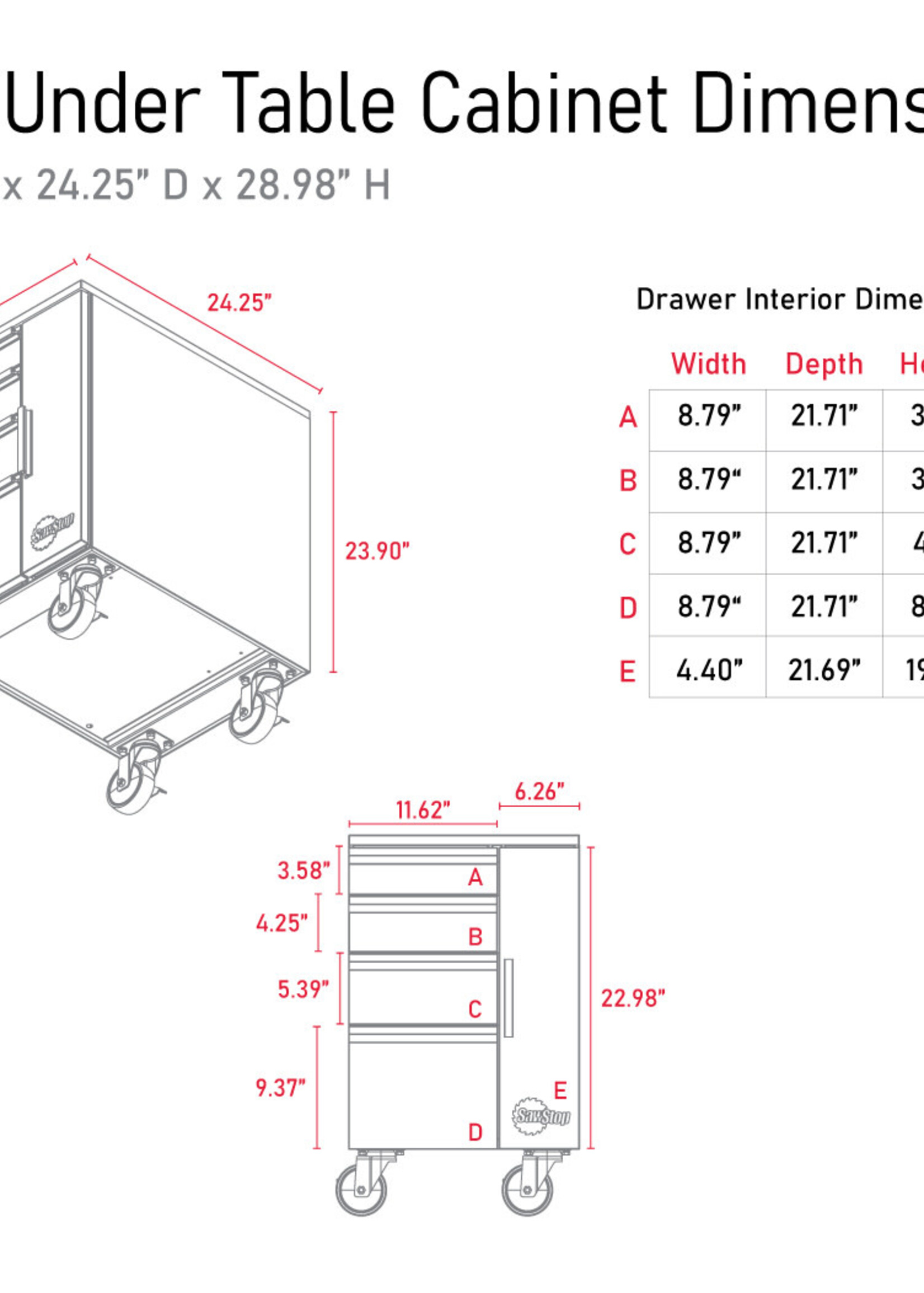 SawStop SawStop Under Table Cabinet – 18″