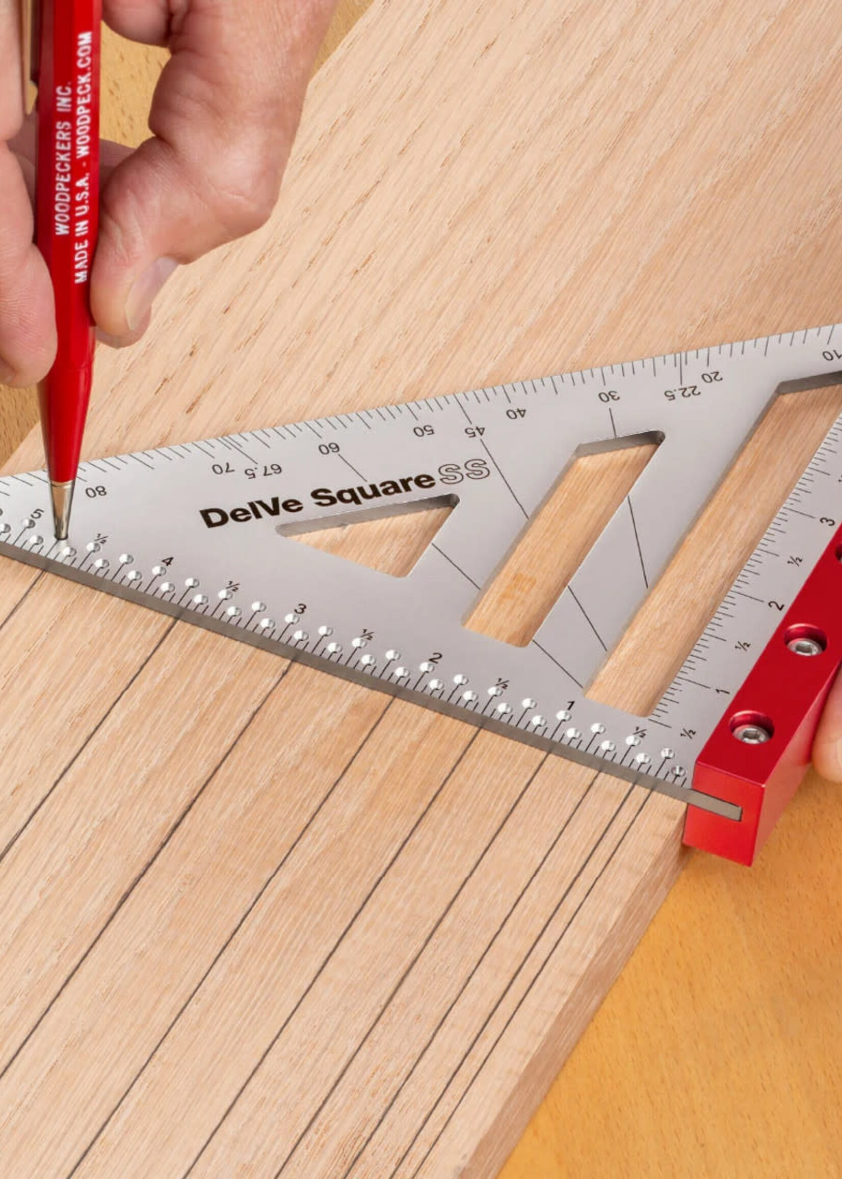 Woodpeckers Woodpeckers DelVe Square Stainless Steel Set 3.5" and 6" with Rack-Its