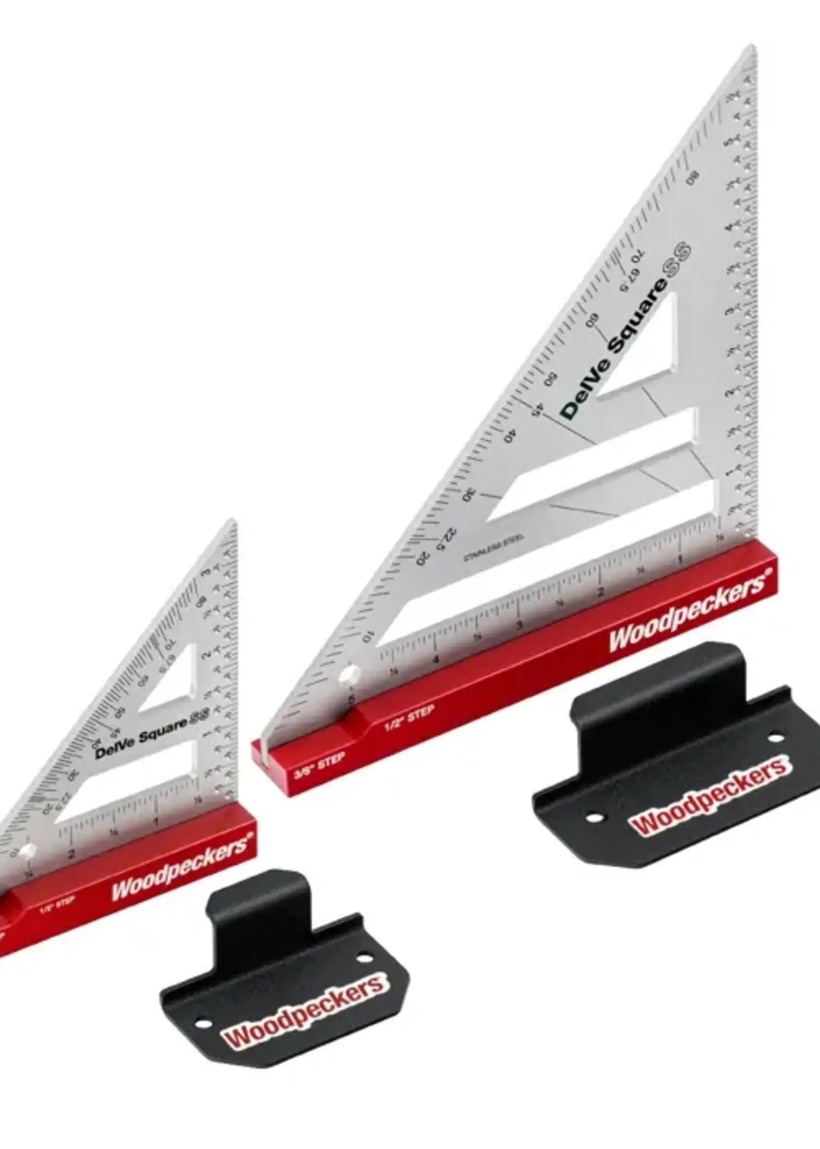 Woodpeckers Woodpeckers DelVe Square Stainless Steel Set 3.5" and 6" with Rack-Its