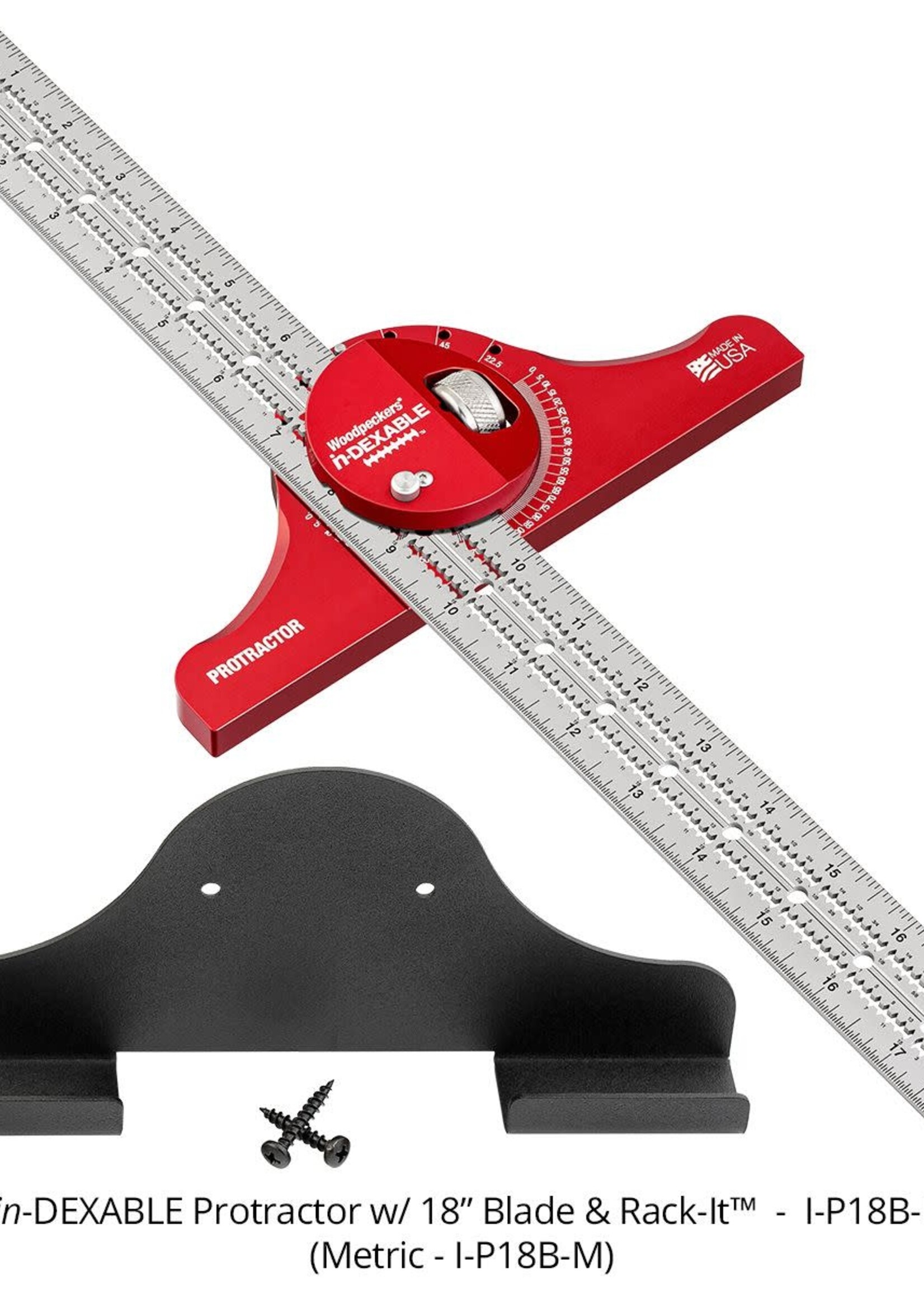 Woodpeckers Woodpeckers in-DEXABLE Protractor 18" with Rack-It