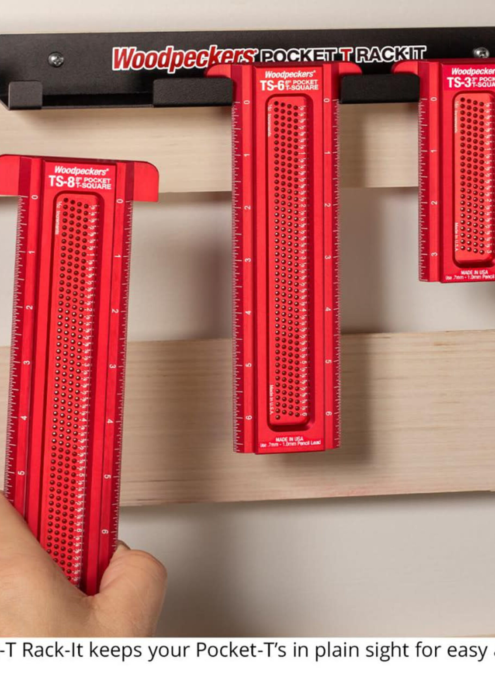 Woodpeckers Woodpeckers Pocket T-Square Inch Set with Rack-It