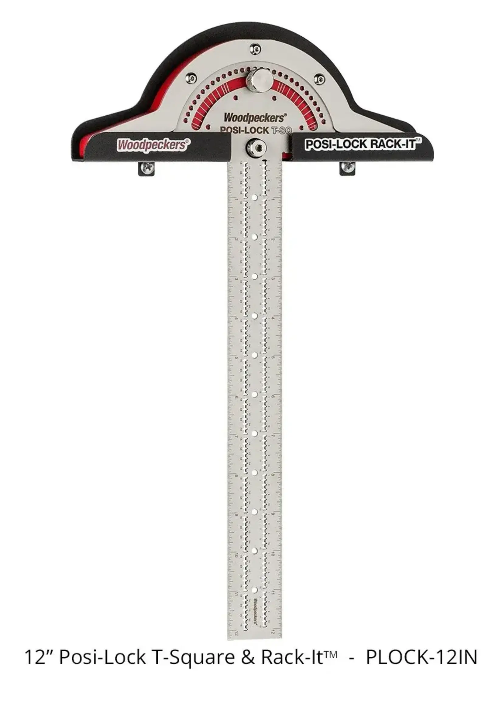 Woodpeckers Woodpeckers Posi-Lock T-Square 12" with Rack-It - OneTIME Tool