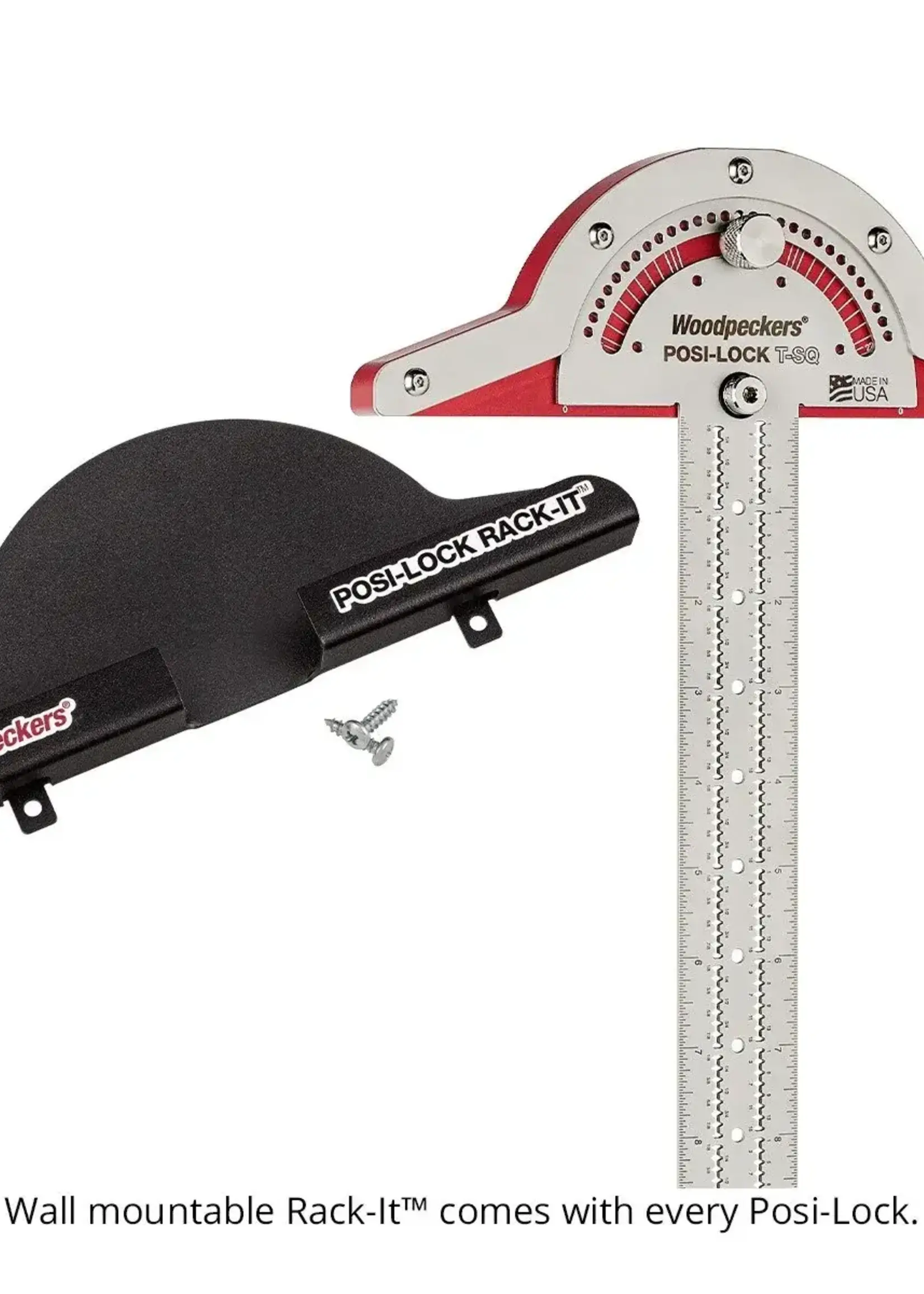 Woodpeckers Woodpeckers Posi-Lock T-Square 12" with Rack-It - OneTIME Tool
