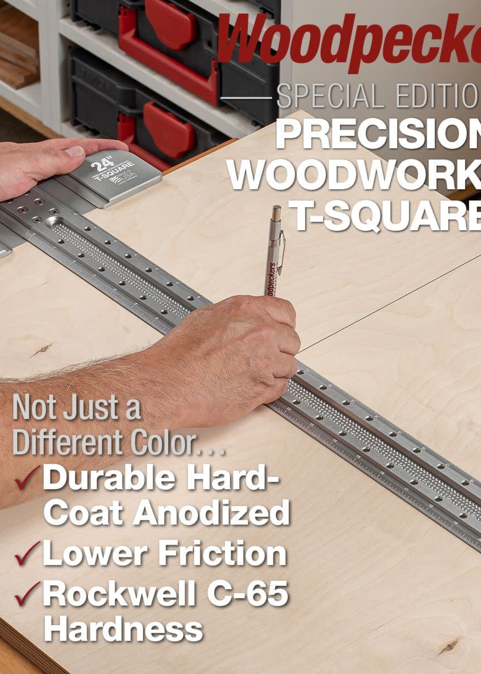 Woodpeckers Woodpeckers Special Edition T-Square Metric 600mm with Rack-It - OneTIME Tool