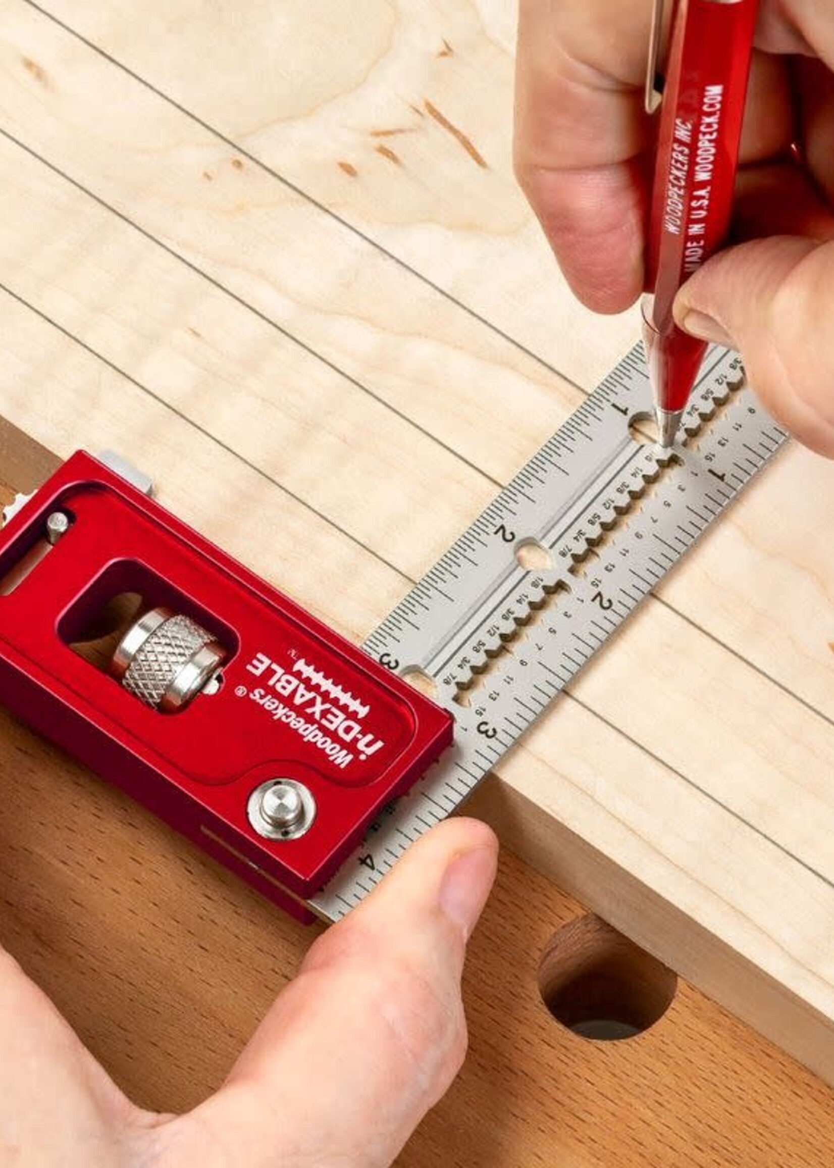 Woodpeckers Woodpeckers Mini in-DEXABLE Double Square 4" with Rack-It