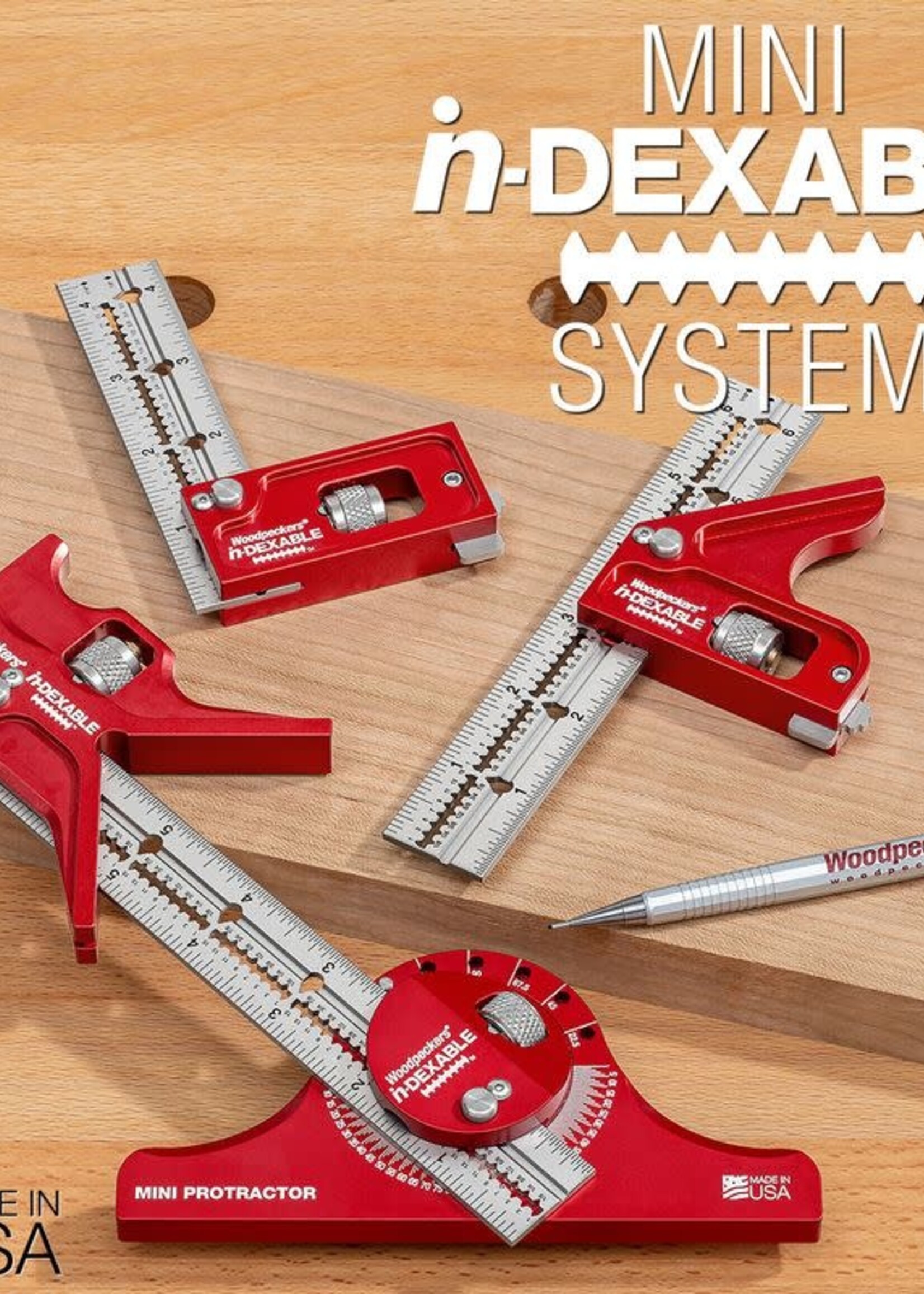 Woodpeckers Woodpeckers Mini in-DEXABLE Square Deluxe Kit with Rack-Its