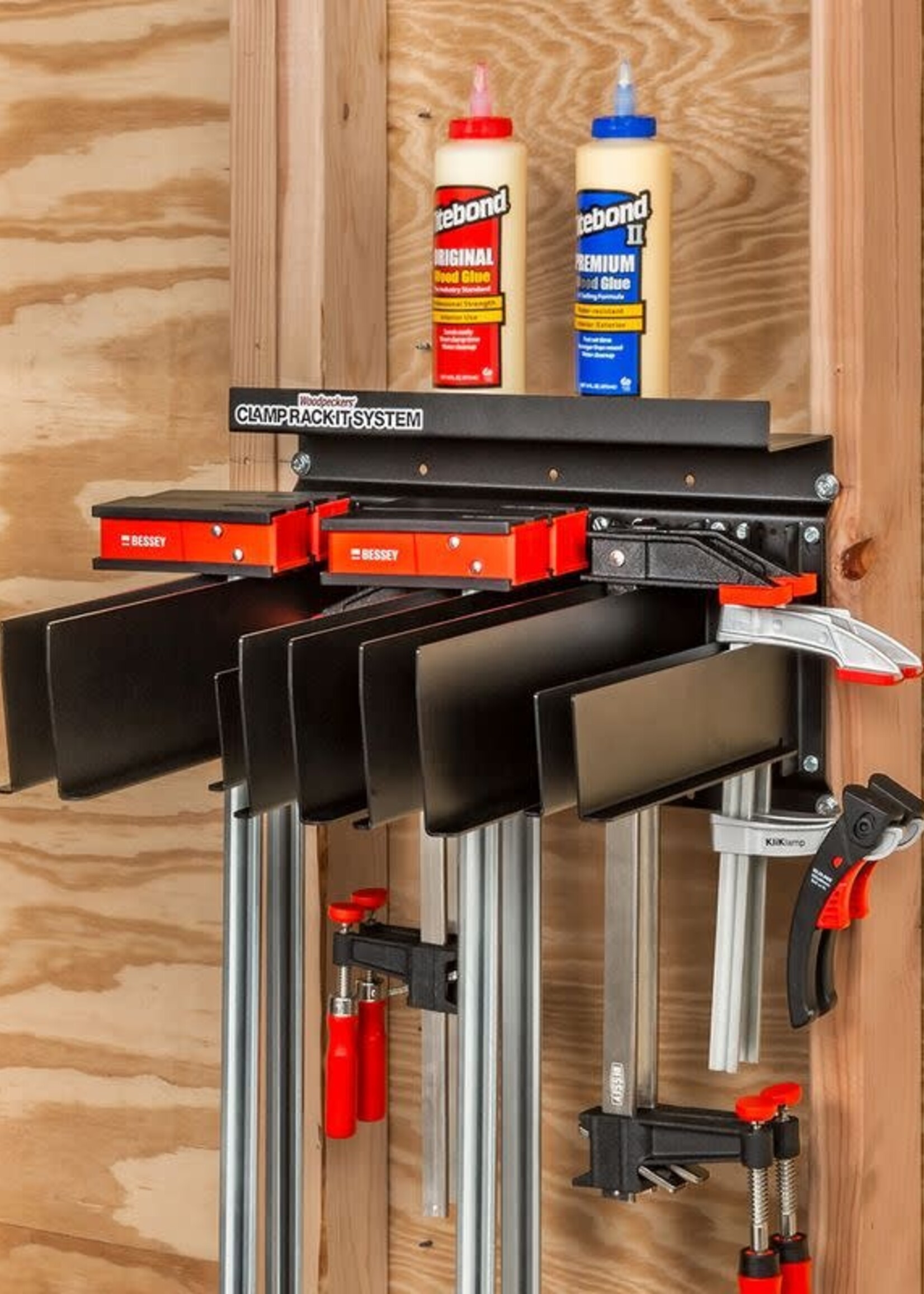 Woodpeckers Woodpeckers Clamp Rack-It System - 24" Base with 3 Large Arms, 2 Small Arms