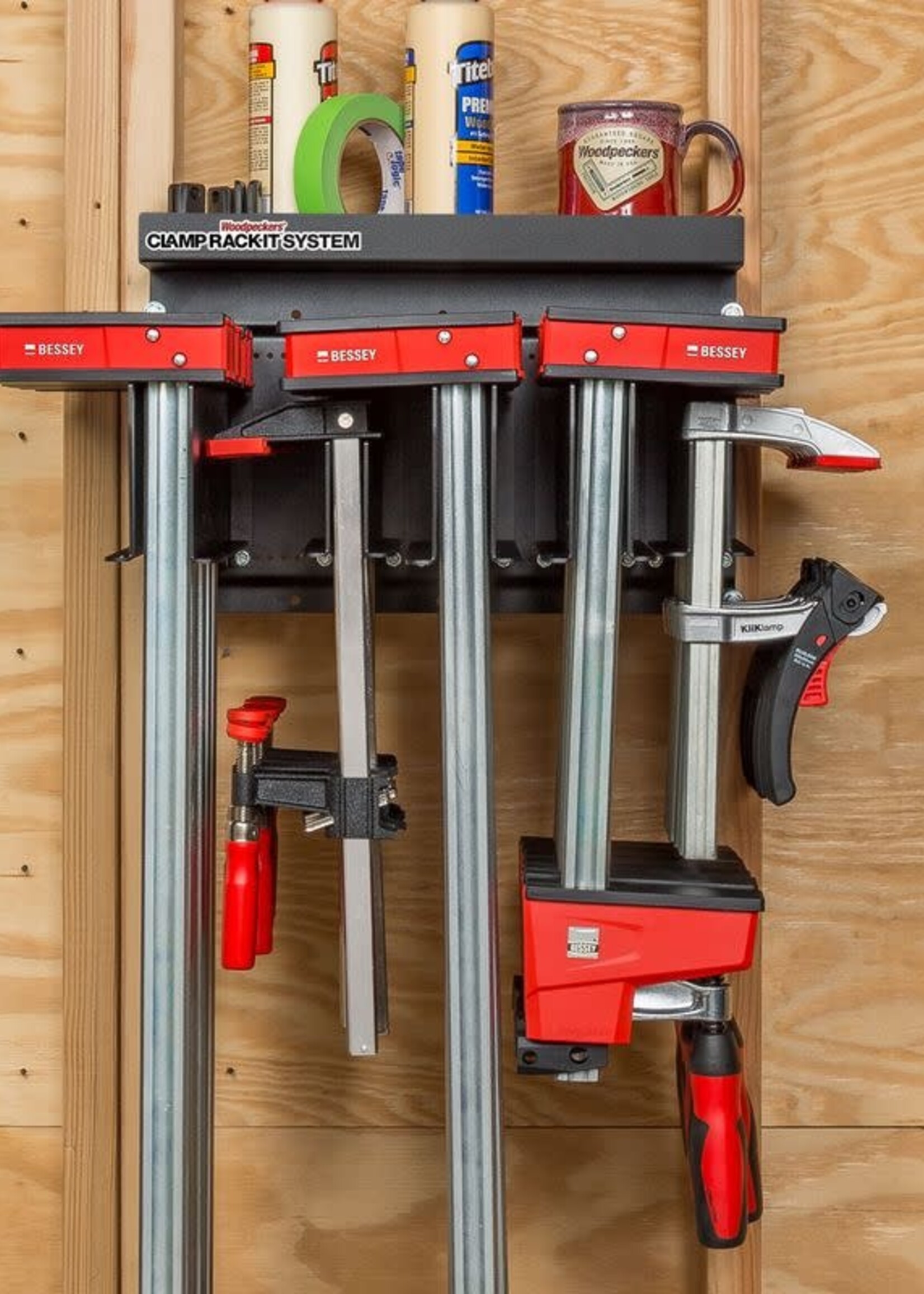 Woodpeckers Woodpeckers Clamp Rack-It System - 24" Base with 3 Large Arms, 2 Small Arms
