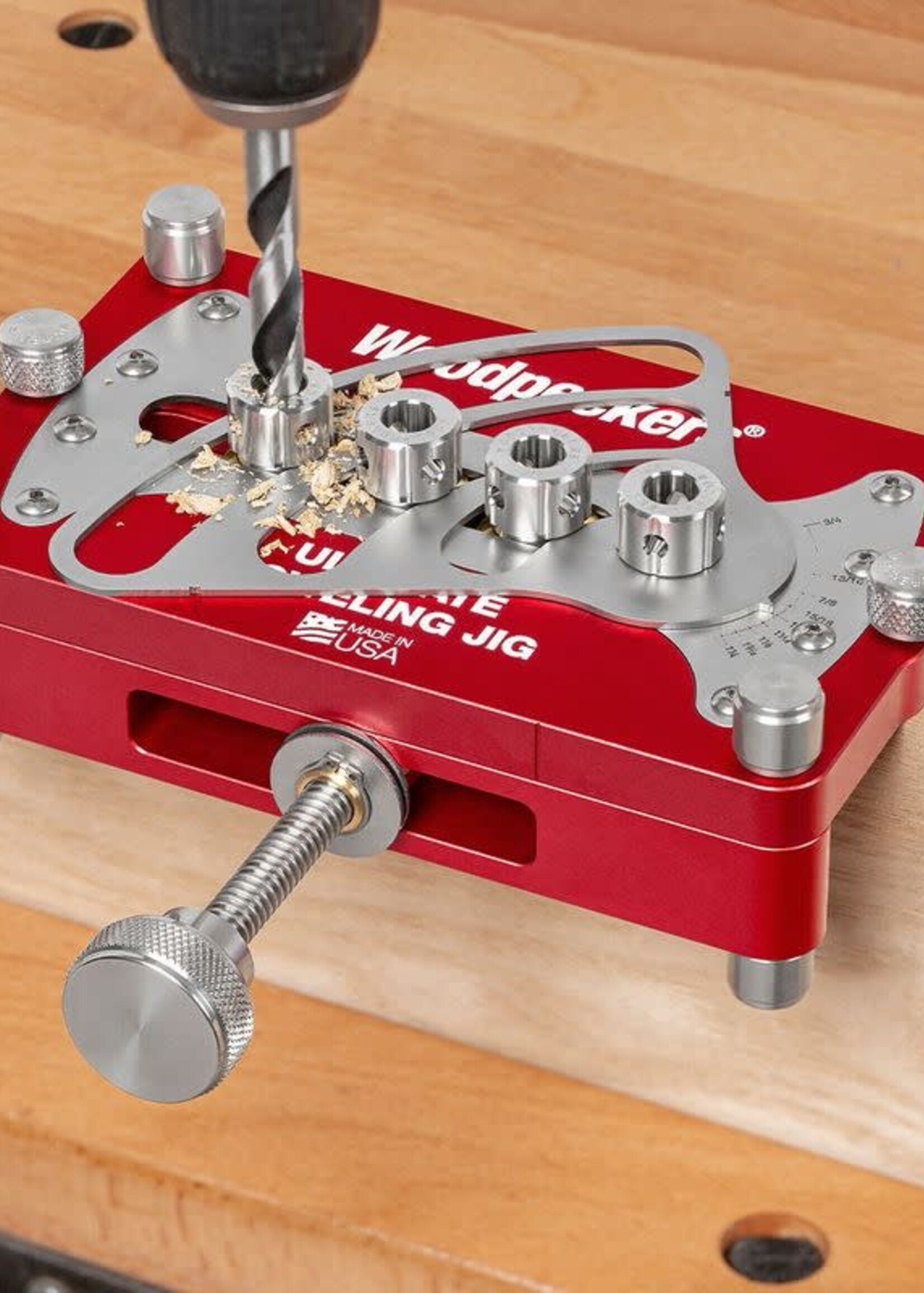 Woodpeckers Woodpeckers Ultimate Doweling Jig 2.0 with 3/8" and 1/4" Drill Guides and Pins in Woodpeckers Case - OneTIME Tool