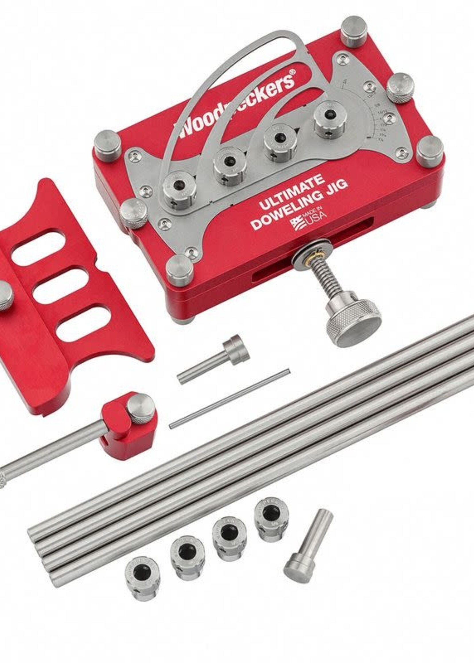 Woodpeckers Woodpeckers Ultimate Doweling Jig 2.0 with 3/8" and 1/4" Drill Guides and Pins in Woodpeckers Case - OneTIME Tool