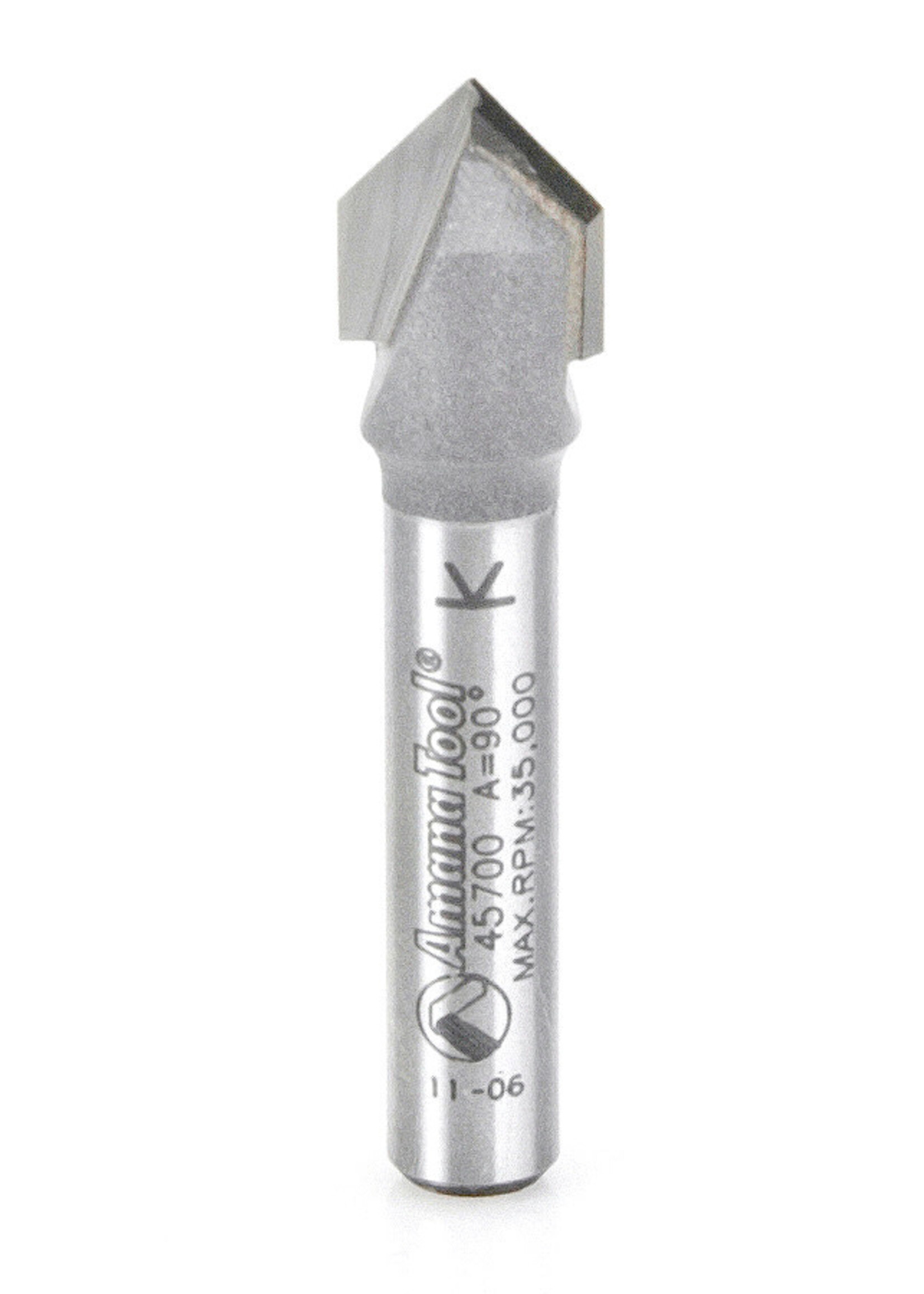 Amana Amana Carbide Tipped V-Groove 90 Deg x 3/8" Dia x 3/16" x 1/4" Shank