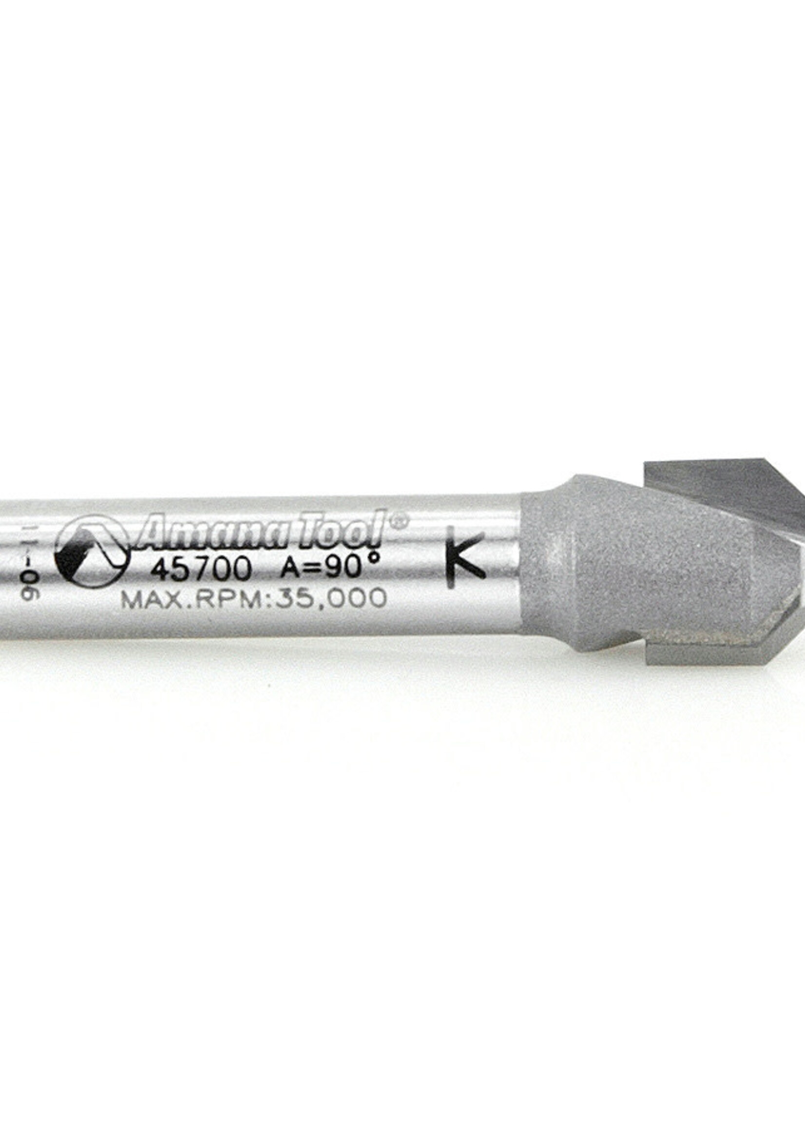 Amana Amana Carbide Tipped V-Groove 90 Deg x 3/8" Dia x 3/16" x 1/4" Shank