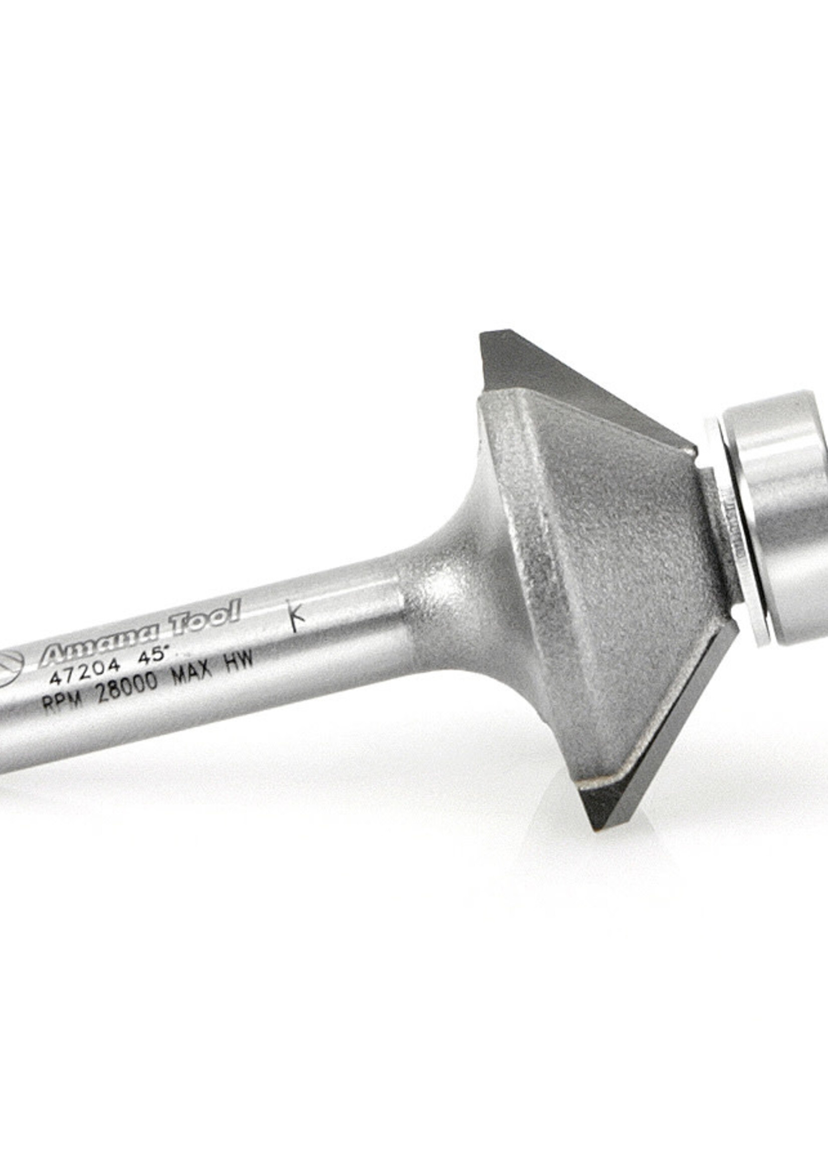 Amana Amana Carbide Tipped Bevel Laminate Trim 45 Deg x 1-1/16" Dia x 1/4" x 1/4" Shank with BB