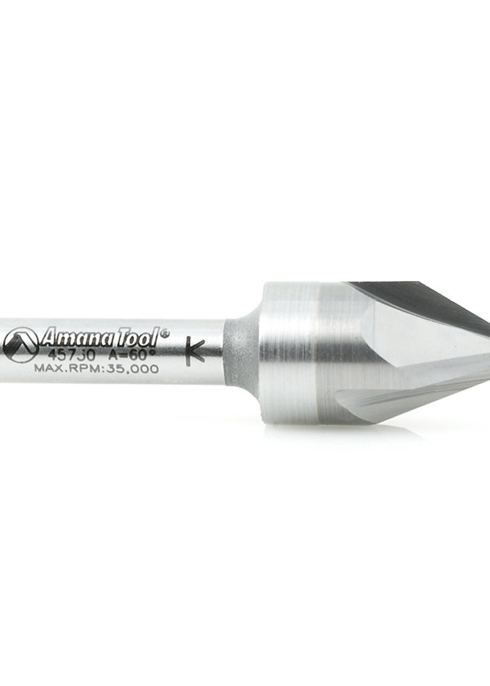 Amana Amana Solid Carbide Cutting Head Brazed to Steel Shank V-Groove Signmaking & Lettering 60 Deg x 9/16" Dia x 7/16" x 1/4" Shank