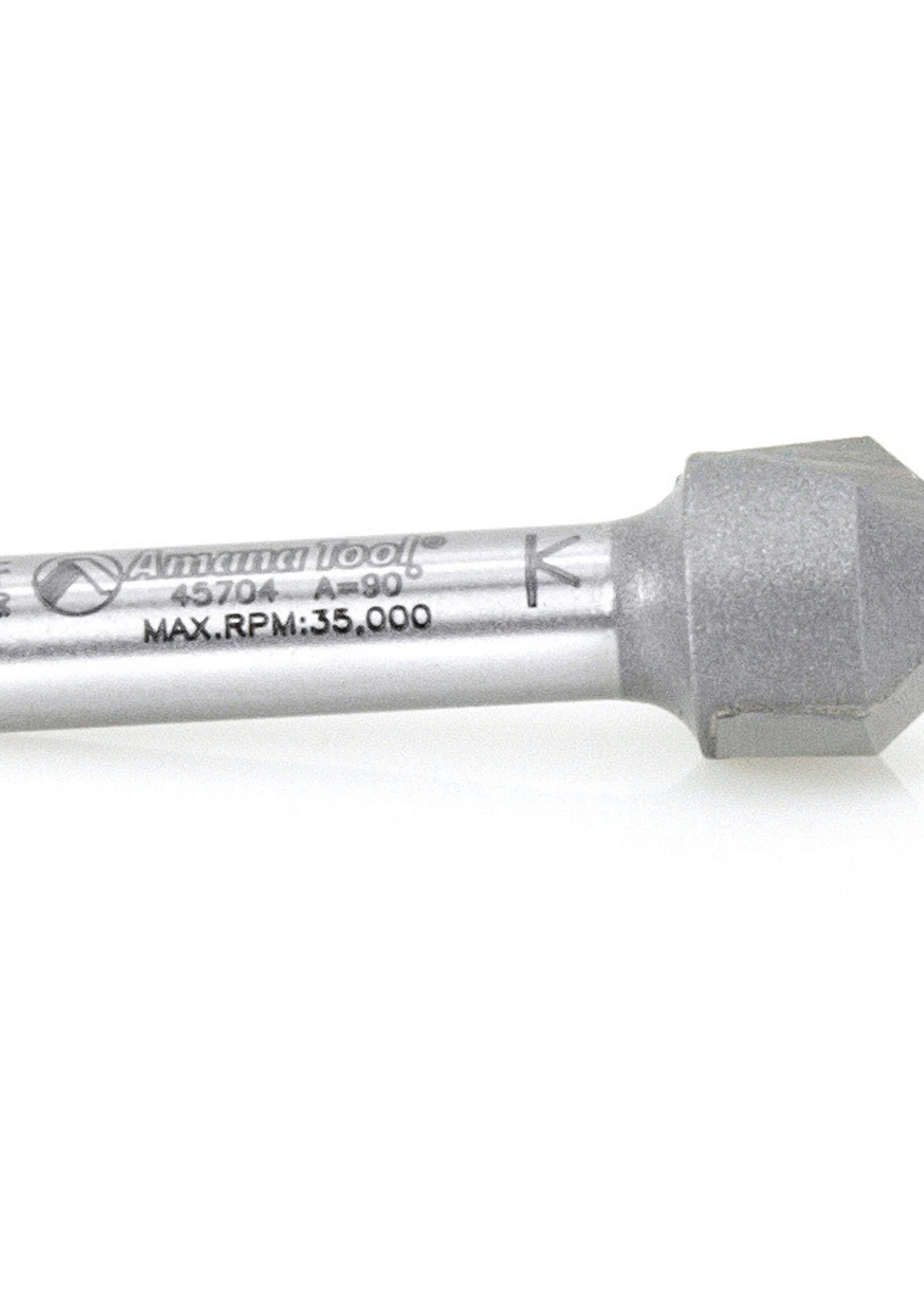 Amana Amana Carbide Tipped V-Groove 90 Deg x 1/2" Dia x 1/4" x 1/4" Shank