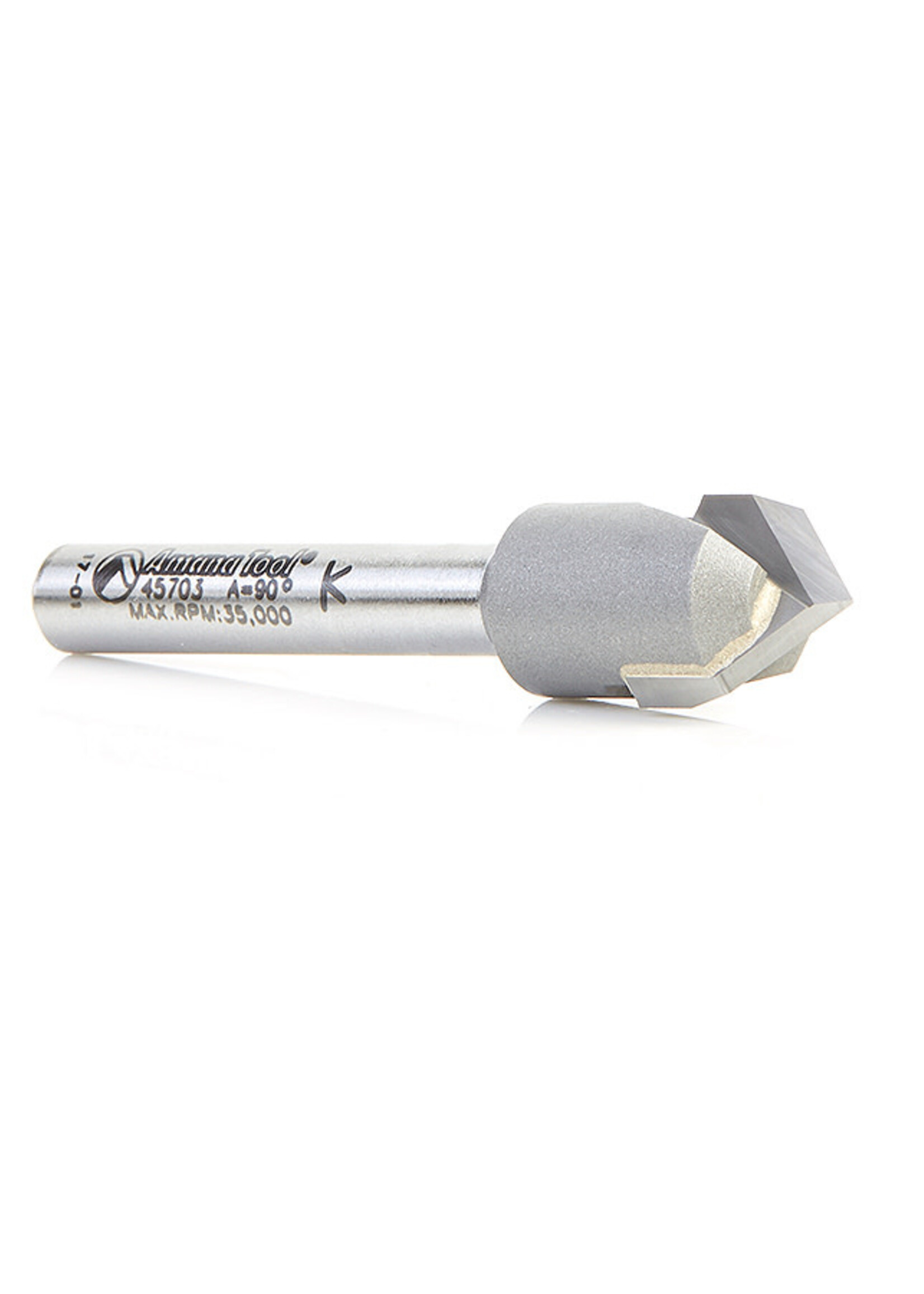 Amana Amana Carbide Tipped "Zero Point" V-Groove 90 Deg x 1/2" Dia x 15/64" x 1/4" Shank