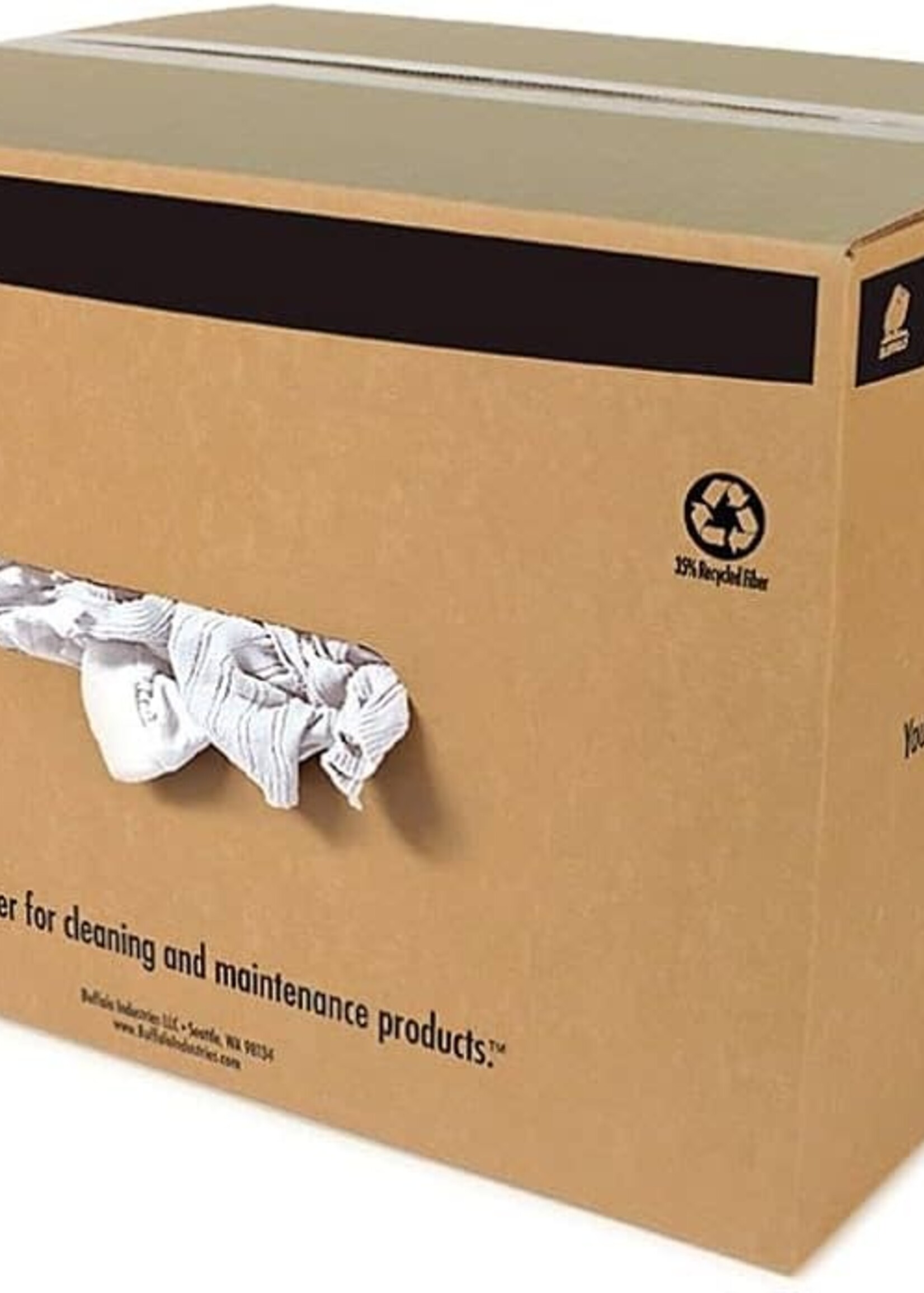 Buffalo Industries Buffalo Industries New Bleached Knit Wipes - 25Lb Box