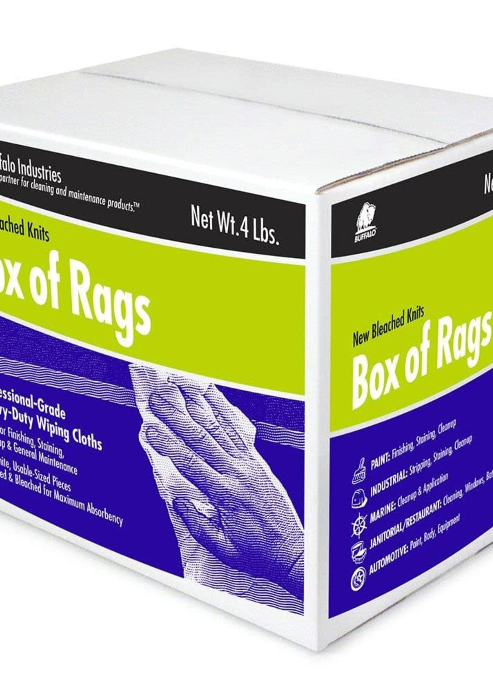 Buffalo Industries Buffalo Industries New Bleached Knit Wipes - 4Lb Box