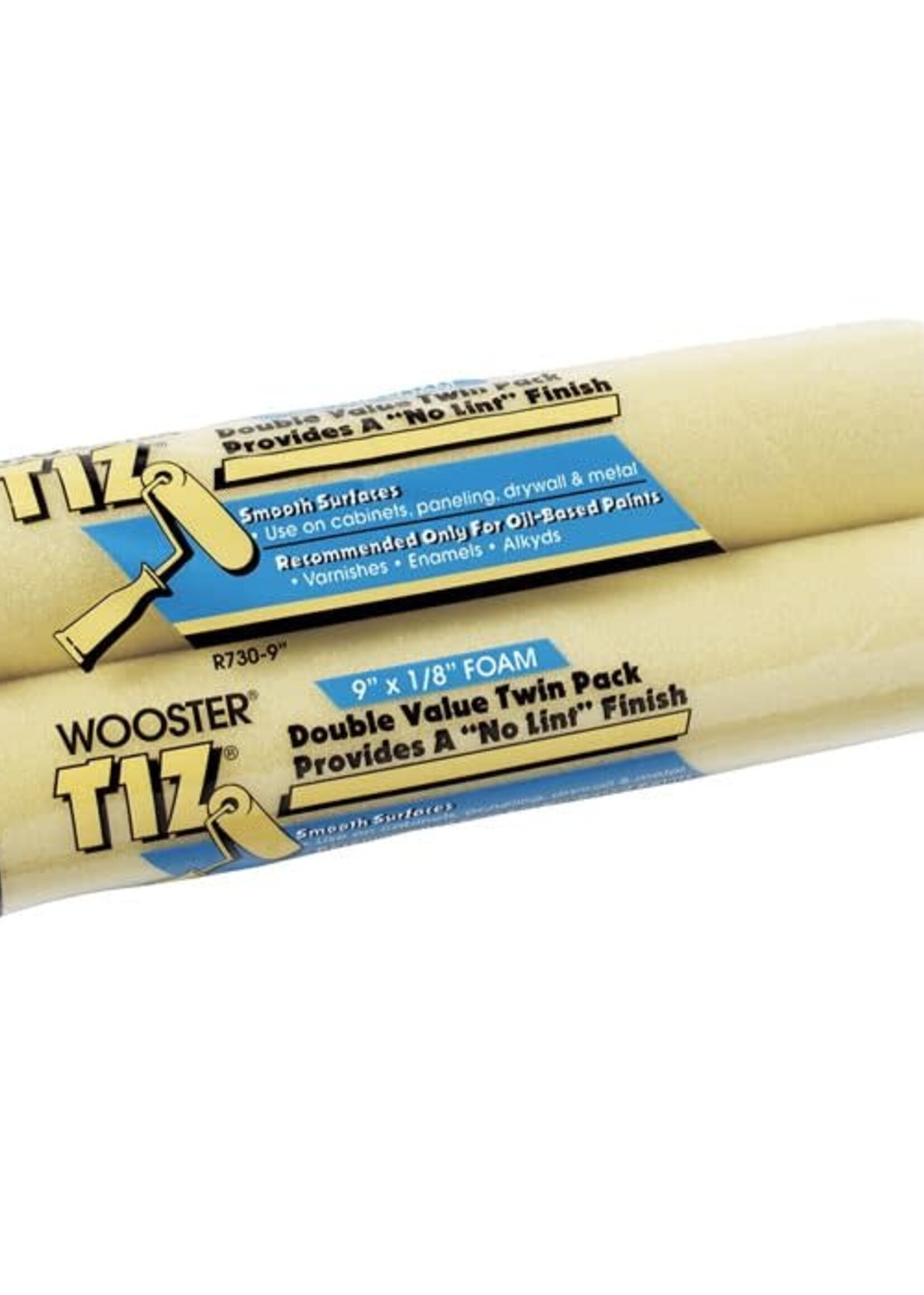 Wooster Wooster 9" Tiz Foam Roller Cover 1/8" Nap - 2/Pack