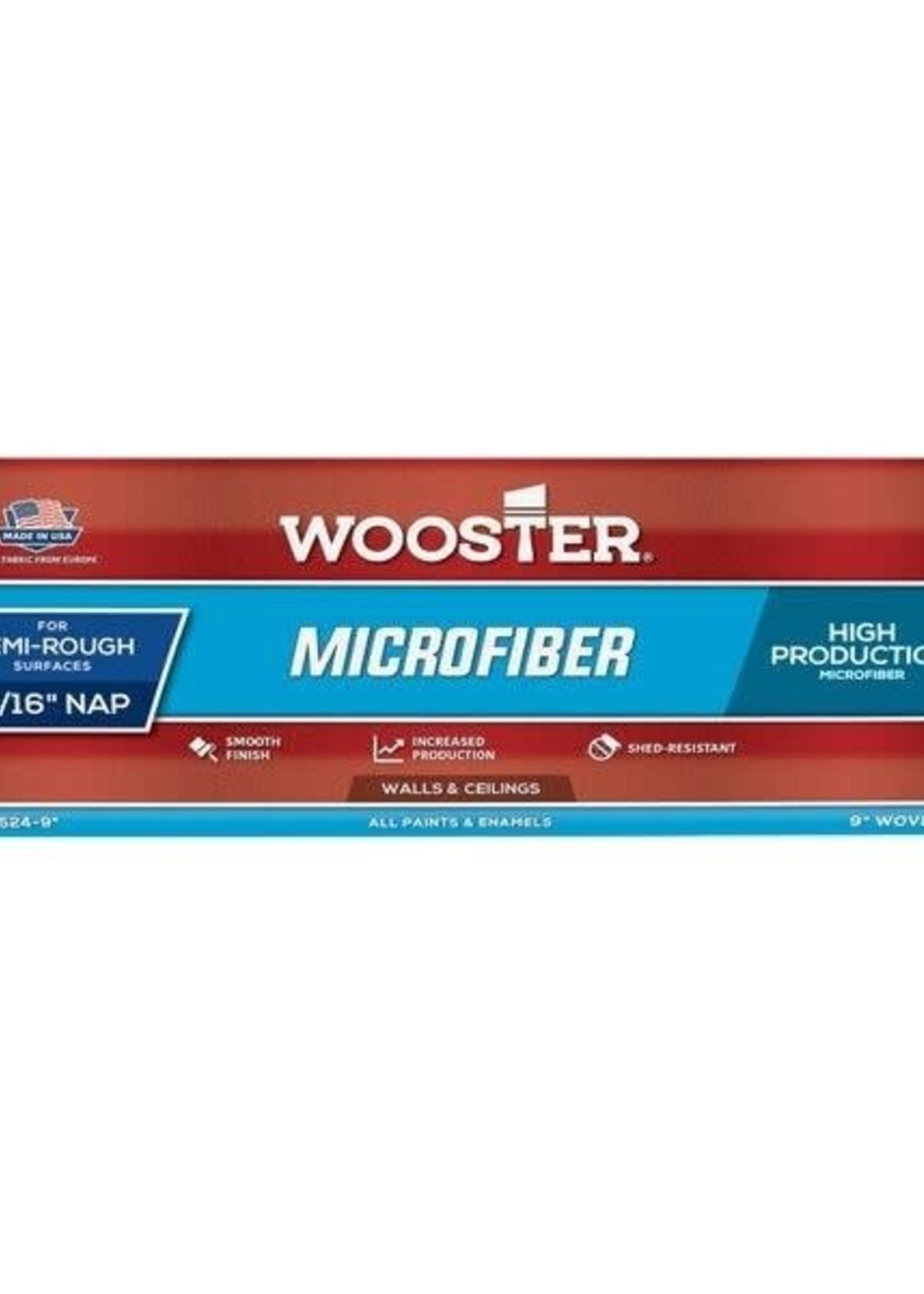 Wooster Wooster 9" Microfiber Roller Cover 9/16" Nap