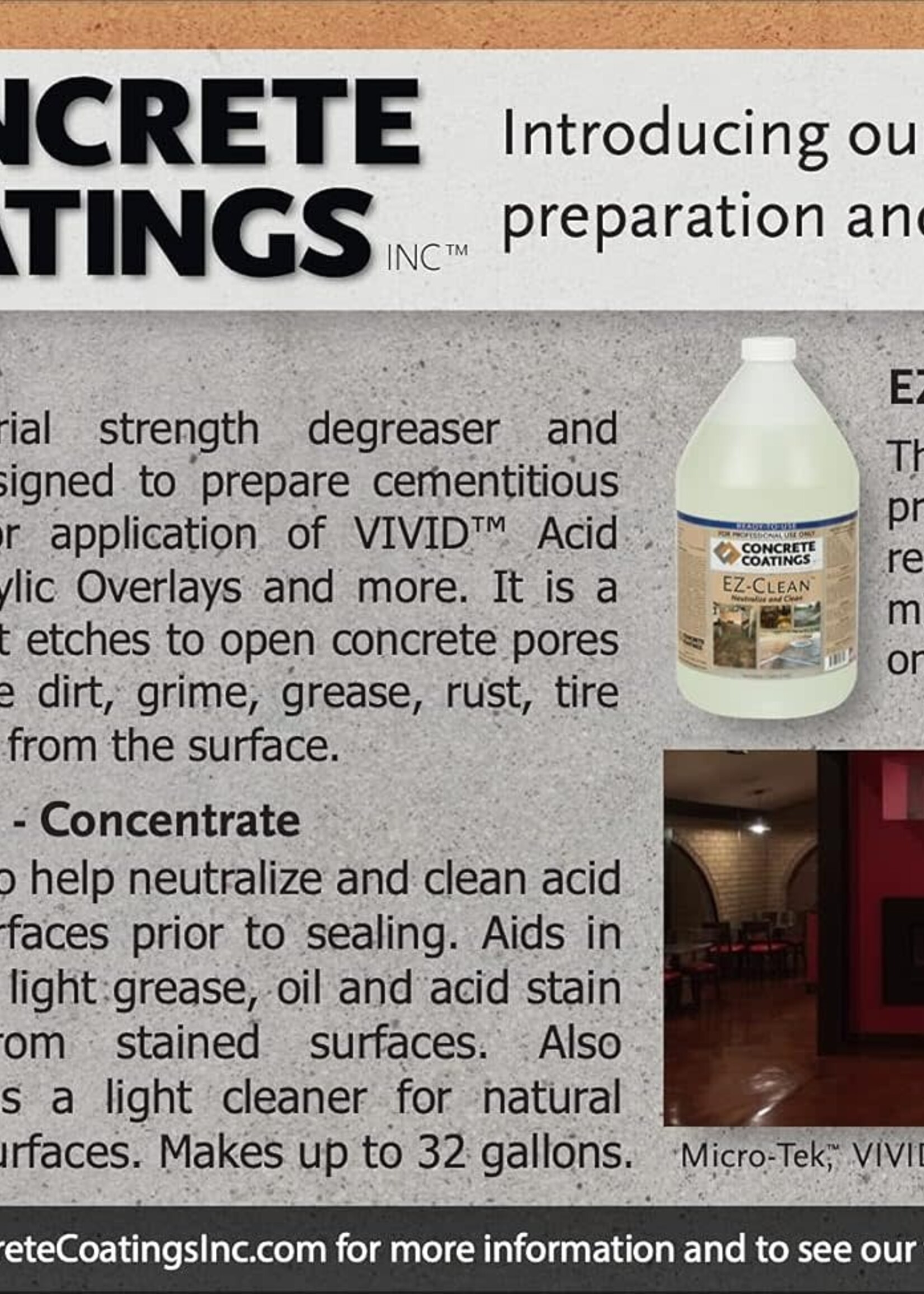 Surecrete Surecrete EZ-Clean - Concrete Acid Stain Neutralizer - 1 Gallon Concentrate