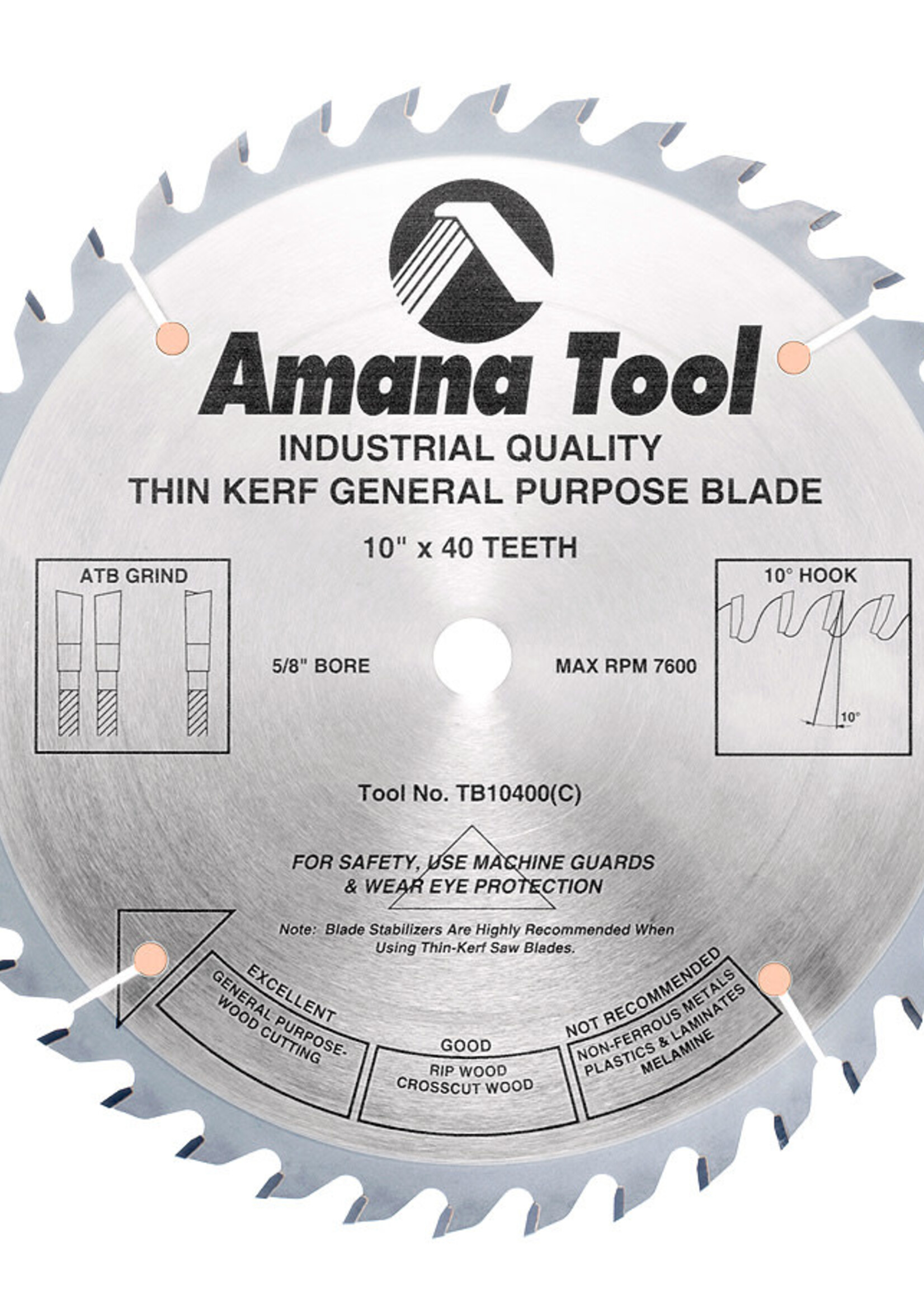 Amana Amana Thin Kerf General Purpose 10 Inch Dia x 40T